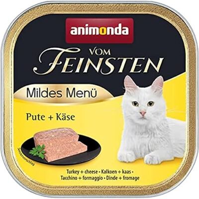 Animonda Adult Mildes Menü Pute + Käse (32 x 100 g), Nassfutter für sensible Katzen, Katzenfutter ohne Getreide und Zucker, leicht verdauliches Futter mit Putenfleisch Animonda Adult Mildes Menü Pute + Käse (32 x 100 g), Nassfutter für sensible Katzen, Katzenfutter ohne Getreide und Zucker, leicht verdauliches Futter mit Putenfleisch