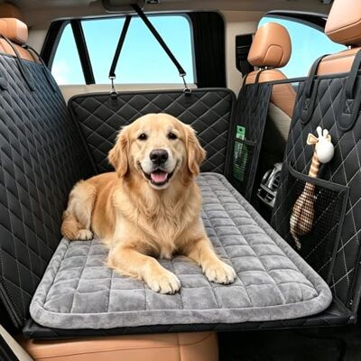 Nobleza – Rückbanksitz-Hundematte, rutschfest, grau – Passend für SUVs, Trucks & Sitzverlängerer – Reiseunterlage für Haustiere – 125x58 cm Nobleza – Rückbanksitz-Hundematte, rutschfest, grau – Passend für SUVs, Trucks & Sitzverlängerer – Reiseunterlage für Haustiere – 125x58 cm