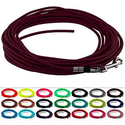 LENNIE Runde BioThane Schleppleine für Hunde von 15-25kg, Ø 6mm, 8m lang, ohne Handschlaufe, Weinrot LENNIE Runde BioThane Schleppleine für Hunde von 15-25kg, Ø 6mm, 8m lang, ohne Handschlaufe, Weinrot