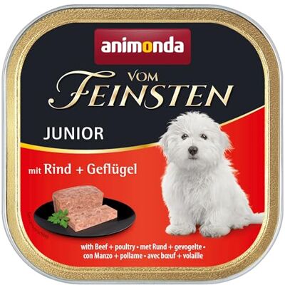 Animonda Hundefutter nass mit Rind + Geflügel (22 x 150g), Welpen getreidefreies Hundefutter ohne Zucker, mit frischen, fleischigen Zutaten Animonda Hundefutter nass mit Rind + Geflügel (22 x 150g), Welpen getreidefreies Hundefutter ohne Zucker, mit frischen, fleischigen Zutaten