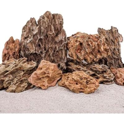 AquaOne Aquarium Steine Drachensteine 5kg Mix I Natursteine Dragon Größe S bis L I Aquascaping Gestein I Felsen Dekoration I Pagode Rückwand braun AquaOne Aquarium Steine Drachensteine 5kg Mix I Natursteine Dragon Größe S bis L I Aquascaping Gestein I Felsen Dekoration I Pagode Rückwand braun
