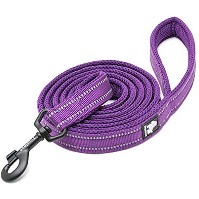 WINHYEPET Dog Leash Nylon Reflective Comfortable Handle Lead Puppy Training Walking Rope Easy Control Suitable Small Medium Large Breeds 110cm Length WHPEU32111 (Purple, S) WINHYEPET Dog Leash Nylon Reflective Comfortable Handle Lead Puppy Training Walking Rope Easy Control Suitable Small Medium Large Breeds 110cm Length WHPEU32111 (Purple, S)