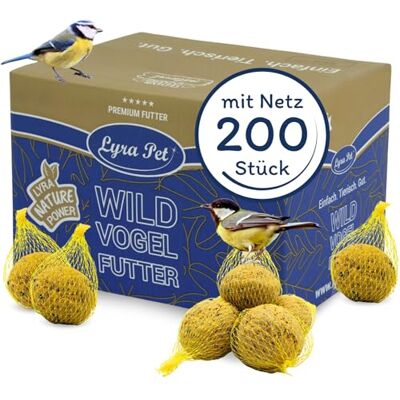 Lyra Pet ® 200 Ganzjahresknödel mit Netz à 90 g = 18 kg Meisenknödel Vögel Ganzjähriger Energiespender Nährstoffreiches Wildvogelfutter Fettfutter für Sommer & Winter Mit Netz zum Aufhängen Lyra Pet ® 200 Ganzjahresknödel mit Netz à 90 g = 18 kg Meisenknödel Vögel Ganzjähriger Energiespender Nährstoffreiches Wildvogelfutter Fettfutter für Sommer & Winter Mit Netz zum Aufhängen