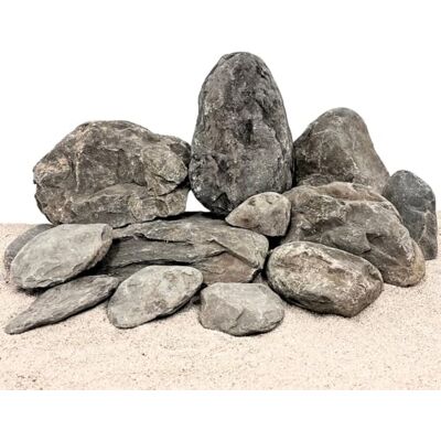 AquaOne Aquariumsteine Donnerkeil Dark Blue Sky Rock Natursteine 10 kg Mix Größe M bis L Steine für Aquascaping Natürliche Dekoration in Fossil-Optik AquaOne Aquariumsteine Donnerkeil Dark Blue Sky Rock Natursteine 10 kg Mix Größe M bis L Steine für Aquascaping Natürliche Dekoration in Fossil-Optik