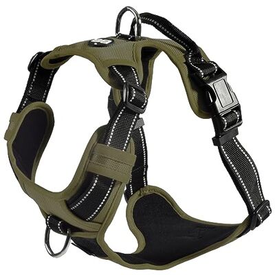 Bobby Rando Walk – Hundegeschirr, Hundegeschirr für Hunde, mittelgroß, klein, groß, Nylon, sicher, bequem, reflektierend, verstellbar, Khaki, L/46–70 x 2,5 cm Bobby Rando Walk – Hundegeschirr, Hundegeschirr für Hunde, mittelgroß, klein, groß, Nylon, sicher, bequem, reflektierend, verstellbar, Khaki, L/46–70 x 2,5 cm