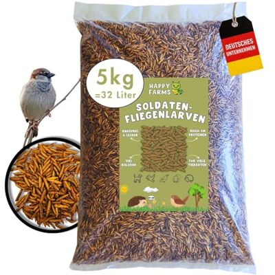 BSF Cycle Getrocknete Soldatenfliegenlarven – Mehr Kalzium als Mehlwürmer! 5kg Insektenfutter für Wildvögel, Fische & Igel BSF Cycle Getrocknete Soldatenfliegenlarven – Mehr Kalzium als Mehlwürmer! 5kg Insektenfutter für Wildvögel, Fische & Igel