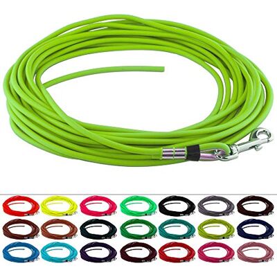LENNIE Runde BioThane Schleppleine für Hunde von 15-25kg, Ø 6mm, 5m lang, ohne Handschlaufe, Apfelgrün LENNIE Runde BioThane Schleppleine für Hunde von 15-25kg, Ø 6mm, 5m lang, ohne Handschlaufe, Apfelgrün