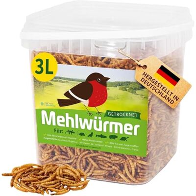 Detox Organica Mehlwürmer Getrocknet, 3L getrocknete Mehlwürmer (460g) Würmer für Reptilien, Vögel, Wildvögel, Igel, Fische, Schildkröten & Nager – Ganzjähriger Insektensnack Detox Organica Mehlwürmer Getrocknet, 3L getrocknete Mehlwürmer (460g) Würmer für Reptilien, Vögel, Wildvögel, Igel, Fische, Schildkröten & Nager – Ganzjähriger Insektensnack