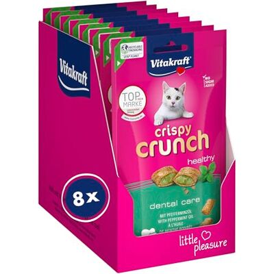 Vitakraft Crispy Crunch Classic, Katzen Leckerli, knuspriger Katzensnack gefüllt mit Pfefferminzöl, Vorratsgröße, ohne Zusatz von Zucker (8X 60g) Vitakraft Crispy Crunch Classic, Katzen Leckerli, knuspriger Katzensnack gefüllt mit Pfefferminzöl, Vorratsgröße, ohne Zusatz von Zucker (8X 60g)