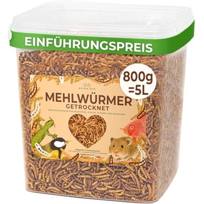 AVIDA ZEN Mehlwürmer getrocknet 5 ltr., ideal als Wildvogelfutter Igelfutter, getrocknete Mehlwürmer, nährstoffreicher Snack für Nager, Reptilien, Vögel, Fische, Igel, Schildkröten AVIDA ZEN Mehlwürmer getrocknet 5 ltr., ideal als Wildvogelfutter Igelfutter, getrocknete Mehlwürmer, nährstoffreicher Snack für Nager, Reptilien, Vögel, Fische, Igel, Schildkröten