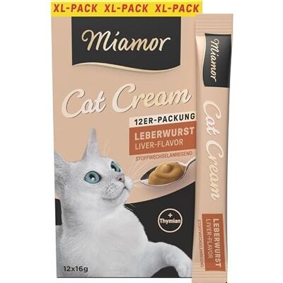 Miamor Snack Cream Leberwurst-Cream XL-Pack für Katzen 12x16g Ideal zur Belohnung Miamor Snack Cream Leberwurst-Cream XL-Pack für Katzen 12x16g Ideal zur Belohnung