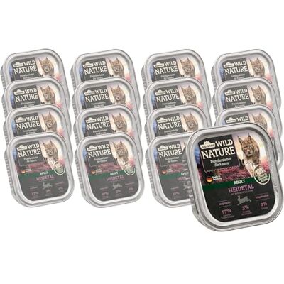 Dehner Wild Nature Katzenfutter Heidetal, Nassfutter getreidefrei / zuckerfrei, für ausgewachsene Katzen, Kaninchen / Huhn, 16 x 100 g Schale (1.6 kg) Dehner Wild Nature Katzenfutter Heidetal, Nassfutter getreidefrei / zuckerfrei, für ausgewachsene Katzen, Kaninchen / Huhn, 16 x 100 g Schale (1.6 kg)