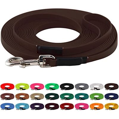 LENNIE BioThane Schleppleine, 13mm, Hunde 15-25kg, 8m lang, mit Handschlaufe, Dunkelbraun, genäht LENNIE BioThane Schleppleine, 13mm, Hunde 15-25kg, 8m lang, mit Handschlaufe, Dunkelbraun, genäht