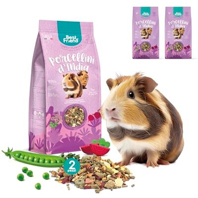 Best Friend Alleinfuttermittel für Meerschweinchen mit Erbsen, Rote Beete, Petersilie und Sellerie, 2 Packungen, Futter für Nager mit natürlichen Inhaltsstoffen, hergestellt in Italien Best Friend Alleinfuttermittel für Meerschweinchen mit Erbsen, Rote Beete, Petersilie und Sellerie, 2 Packungen, Futter für Nager mit natürlichen Inhaltsstoffen, hergestellt in Italien