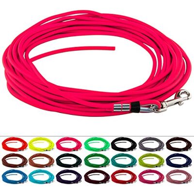LENNIE Runde BioThane Schleppleine für Hunde von 15-25kg, Ø 6mm, 10m lang, ohne Handschlaufe, Neon-Pink LENNIE Runde BioThane Schleppleine für Hunde von 15-25kg, Ø 6mm, 10m lang, ohne Handschlaufe, Neon-Pink