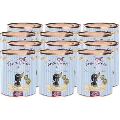 Terra Canis Huhn mit Kürbis, Welpen Nassfutter für Hunde, 12x800g 100% Lebensmittelqualität aller Rohstoffe, mit frischem Fleisch, ideal für das Wachstum, getreide- und glutenfrei Terra Canis Huhn mit Kürbis, Welpen Nassfutter für Hunde, 12x800g 100% Lebensmittelqualität aller Rohstoffe, mit frischem Fleisch, ideal für das Wachstum, getreide- und glutenfrei