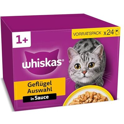 Whiskas Katzen Nassfutter - Geflügel Auswahl, 2 x 24 x 85 g Whiskas Katzen Nassfutter - Geflügel Auswahl, 2 x 24 x 85 g