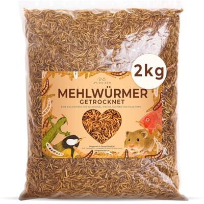 AVIDA ZEN AVIDA · ZEN Mehlwürmer getrocknet, 2kg (entspricht 13 Litern) getrocknete Mehlwürmer, proteinreicher Snack für Wildvögel, Fische, Reptilien und Nager AVIDA ZEN AVIDA · ZEN Mehlwürmer getrocknet, 2kg (entspricht 13 Litern) getrocknete Mehlwürmer, proteinreicher Snack für Wildvögel, Fische, Reptilien und Nager