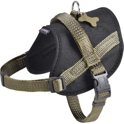 Bobby Easy Safe Hundegeschirr mit Medaille, Größe XS, reflektierendes Nylon mit Mantel, Verstellbarer Schnallenverschluss, Khaki, Brustumfang 31 – 43 cm Bobby Easy Safe Hundegeschirr mit Medaille, Größe XS, reflektierendes Nylon mit Mantel, Verstellbarer Schnallenverschluss, Khaki, Brustumfang 31 – 43 cm