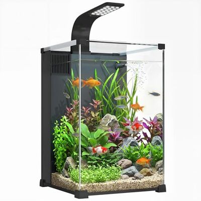 PawHut Aquarium Komplettset 36L Nano Aquarium 30x30x45,5 cm Schwarz LED-Beleuchtung, Filtersystem, Fischtank mit Pumpe Zirkulation, Einsteigerbecken für Fische & Pflanzen PawHut Aquarium Komplettset 36L Nano Aquarium 30x30x45,5 cm Schwarz LED-Beleuchtung, Filtersystem, Fischtank mit Pumpe Zirkulation, Einsteigerbecken für Fische & Pflanzen