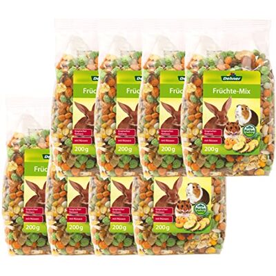 Dehner Nagersnack, Nagerfutter vitaminreich / mineralstoffreich, für Kaninchen / Nagetiere, Früchte-Mix mit Nüssen, 8 x 200 g (1.6 kg) Dehner Nagersnack, Nagerfutter vitaminreich / mineralstoffreich, für Kaninchen / Nagetiere, Früchte-Mix mit Nüssen, 8 x 200 g (1.6 kg)