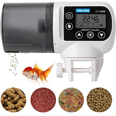 Nobleza Futterautomat Aquarium Zubehoer Fische Futterspender 200ml Große Kapazität Fischfutter bis zu 4 Mal am Tag mit Zeitschaltuhr LCD Display für Urlaub Teich Goldfische Tank Nobleza Futterautomat Aquarium Zubehoer Fische Futterspender 200ml Große Kapazität Fischfutter bis zu 4 Mal am Tag mit Zeitschaltuhr LCD Display für Urlaub Teich Goldfische Tank