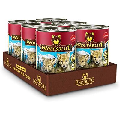 Wolfsblut – Blue Mountain Puppy Nassfutter mit natürlichen Zutaten und wertvollen Superfoods für heranwachsende Hunde. Getreidefreies Alleinfutter ohne Zusatzstoffe in der Dose 6x395g Wild Wolfsblut – Blue Mountain Puppy Nassfutter mit natürlichen Zutaten und wertvollen Superfoods für heranwachsende Hunde. Getreidefreies Alleinfutter ohne Zusatzstoffe in der Dose 6x395g Wild