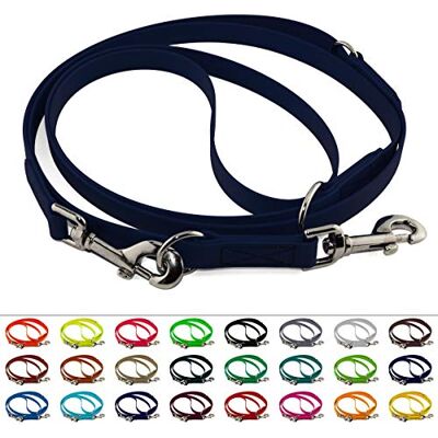 LENNIE Verstellbare BioThane Führleine, 9mm breit, 5m lang, Marineblau, genäht, Doppelleine LENNIE Verstellbare BioThane Führleine, 9mm breit, 5m lang, Marineblau, genäht, Doppelleine