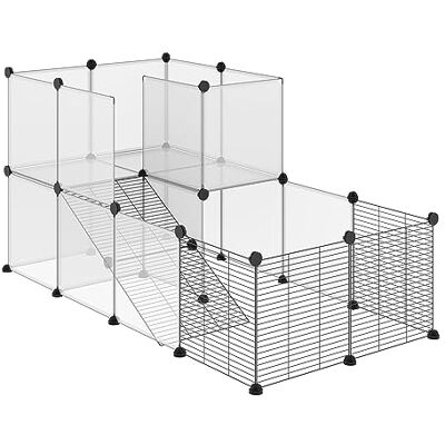 PawHut DIY modularer Kaninchenlaufstall für Kleintiere 27 Paneele Schwarz Meerschweinchen, Chinchilla, kleine Haustiere PawHut DIY modularer Kaninchenlaufstall für Kleintiere 27 Paneele Schwarz Meerschweinchen, Chinchilla, kleine Haustiere
