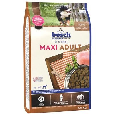 Bosch HPC Maxi Adult Hundetrockenfutter für ausgewachsene Hunde großer Rassen (ab 25 kg) 1 x 3 kg Bosch HPC Maxi Adult Hundetrockenfutter für ausgewachsene Hunde großer Rassen (ab 25 kg) 1 x 3 kg