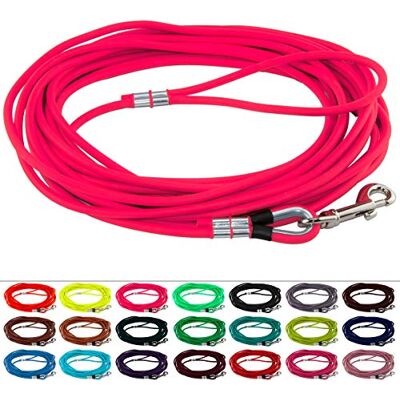 LENNIE Runde BioThane Schleppleine für Hunde von 15-25kg, Ø 6mm, 8m lang, mit Handschlaufe, Neon-Pink LENNIE Runde BioThane Schleppleine für Hunde von 15-25kg, Ø 6mm, 8m lang, mit Handschlaufe, Neon-Pink