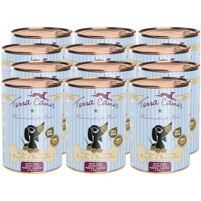 Terra Canis Huhn mit Kürbis, Welpen Nassfutter für Hunde, 12x400g 100% Lebensmittelqualität aller Rohstoffe, mit frischem Fleisch, ideal für das Wachstum, getreide- und glutenfrei Terra Canis Huhn mit Kürbis, Welpen Nassfutter für Hunde, 12x400g 100% Lebensmittelqualität aller Rohstoffe, mit frischem Fleisch, ideal für das Wachstum, getreide- und glutenfrei
