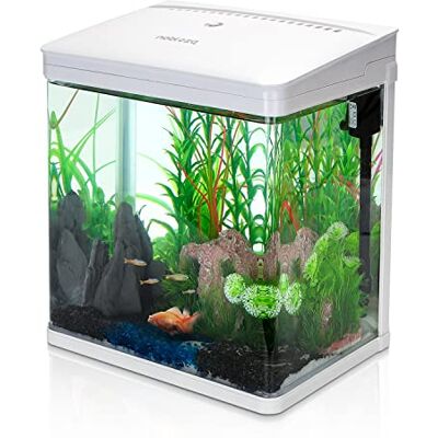 Nobleza Nano-Fischtank-Aquarium mit LED-Leuchten & Filtersystem, tropischeAquarien, 14 Liter, Weiß Nobleza Nano-Fischtank-Aquarium mit LED-Leuchten & Filtersystem, tropischeAquarien, 14 Liter, Weiß