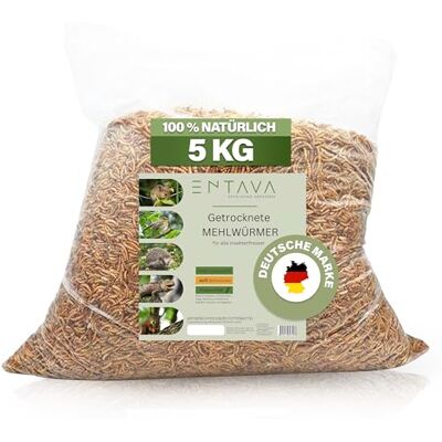 ENTAVA Mehlwürmer getrocknet 5kg Insekten Snack in Premium Qualität, getrocknete Mehlwürmer für Vögel, Fische, Koi, Schildkröten, Nager, Reptilien, Wildvögel, Vogelfutter, Igelfutter ENTAVA Mehlwürmer getrocknet 5kg Insekten Snack in Premium Qualität, getrocknete Mehlwürmer für Vögel, Fische, Koi, Schildkröten, Nager, Reptilien, Wildvögel, Vogelfutter, Igelfutter