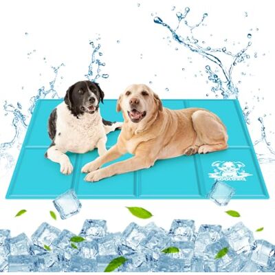 Nobleza Kühlmatte für Hunde, 140x90cm Kühldecke Hund Selbstkühlend Ungiftige mit Gelauflagen Welpe Katzen Haustiere Kühlmatratze für Sommer, Hellblau, XXXL Nobleza Kühlmatte für Hunde, 140x90cm Kühldecke Hund Selbstkühlend Ungiftige mit Gelauflagen Welpe Katzen Haustiere Kühlmatratze für Sommer, Hellblau, XXXL