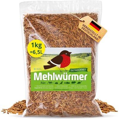 Detox Organica Mehlwürmer Getrocknet, 1Kg (6,5L) getrocknete Mehlwürmer Würmer für Reptilien, Vögel, Wildvögel, Igel, Fische, Schildkröten & Nager – Ganzjähriger Insektensnack Detox Organica Mehlwürmer Getrocknet, 1Kg (6,5L) getrocknete Mehlwürmer Würmer für Reptilien, Vögel, Wildvögel, Igel, Fische, Schildkröten & Nager – Ganzjähriger Insektensnack
