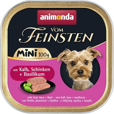 Animonda Mini Hundefutter nass mit Kalb, Schinken + Basilikum (32 x 100g), getreidefreies Hundenassfutter ohne Zucker Animonda Mini Hundefutter nass mit Kalb, Schinken + Basilikum (32 x 100g), getreidefreies Hundenassfutter ohne Zucker