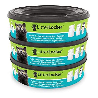 Litter Locker LitterLocker Pack de 3 RECHARGES Runde Displayschutzfolie aus Kunststoff für Katzen grün 17 x 17 x 15 cm Litter Locker LitterLocker Pack de 3 RECHARGES Runde Displayschutzfolie aus Kunststoff für Katzen grün 17 x 17 x 15 cm