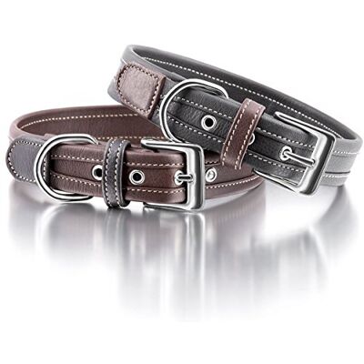 Knuffelwuff 13992-007 Weiches Lederhalsband Hund Hundehalsband Midpines, 45-52cm, braun Knuffelwuff 13992-007 Weiches Lederhalsband Hund Hundehalsband Midpines, 45-52cm, braun