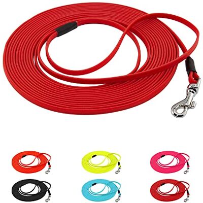 LENNIE Ultraleichte BioThane Schleppleine für Hunde/Katzen bis 3 kg, 5 mm LACE, 2m lang, mit Handschlaufe, Rot, genäht LENNIE Ultraleichte BioThane Schleppleine für Hunde/Katzen bis 3 kg, 5 mm LACE, 2m lang, mit Handschlaufe, Rot, genäht