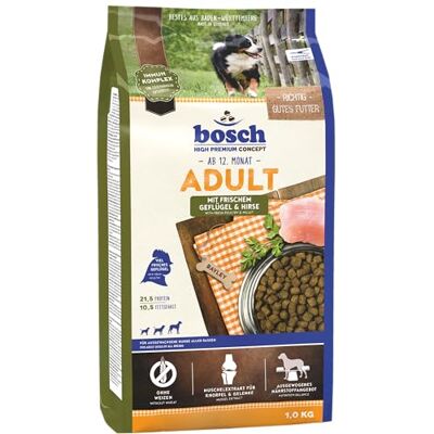 Bosch HPC Adult mit frischem Geflügel & Hirse Hundetrockenfutter für ausgewachsene Hunde aller Rassen 1 x 3 kg Bosch HPC Adult mit frischem Geflügel & Hirse Hundetrockenfutter für ausgewachsene Hunde aller Rassen 1 x 3 kg