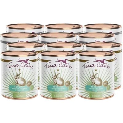 Terra Canis Kaninchen mit Kürbis, Sensitiv Nassfutter für Hunde, 12x800g 100% Lebensmittelqualität aller Rohstoffe, leicht verdaulich für sensible Hunde, allergenfrei und getreidearm Terra Canis Kaninchen mit Kürbis, Sensitiv Nassfutter für Hunde, 12x800g 100% Lebensmittelqualität aller Rohstoffe, leicht verdaulich für sensible Hunde, allergenfrei und getreidearm