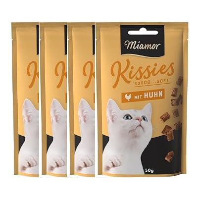 Miamor Kissies mit Huhn Extra weicher Snack für Katzen Zum Verwöhnen & Belohnen Getreidefrei und ohne Zuckerzusatz 4x50g Miamor Kissies mit Huhn Extra weicher Snack für Katzen Zum Verwöhnen & Belohnen Getreidefrei und ohne Zuckerzusatz 4x50g