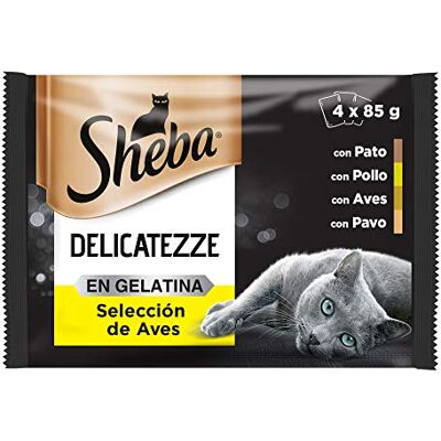 Sheba Delicatezze Nassfutter für Katzen, Vogelauswahl in Gelee, Fisch, Multipack (13 Boxen x 4 Beutel x 85 g) Sheba Delicatezze Nassfutter für Katzen, Vogelauswahl in Gelee, Fisch, Multipack (13 Boxen x 4 Beutel x 85 g)