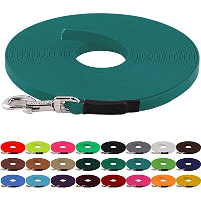 LENNIE BioThane Schleppleine, 13mm, Hunde 15-25kg, 2m lang, ohne Handschlaufe, Petrol/Teal, genäht LENNIE BioThane Schleppleine, 13mm, Hunde 15-25kg, 2m lang, ohne Handschlaufe, Petrol/Teal, genäht