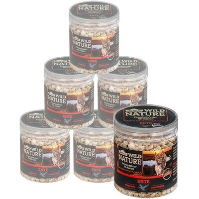 Dehner Wild Nature Katzensnack, Premium Leckerli glutenfrei / zuckerfrei, für ernährungssensible Katzen, gefriergetrocknet, Ente, 6 x 20 g (120 g) Dehner Wild Nature Katzensnack, Premium Leckerli glutenfrei / zuckerfrei, für ernährungssensible Katzen, gefriergetrocknet, Ente, 6 x 20 g (120 g)