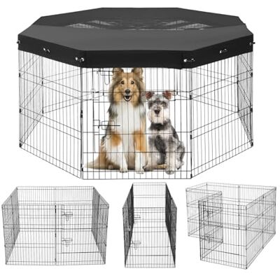 VEVOR Hundelaufstall, 8 STK. 76 x 61 cm (H x B) Paneele, Faltbarer Hundelaufstall aus Metall, Hundezaun mit Tür, Oberbezug aus 600D Oxford-Gewebe, Laufstall für Hunde, Katzen & andere Kleintiere VEVOR Hundelaufstall, 8 STK. 76 x 61 cm (H x B) Paneele, Faltbarer Hundelaufstall aus Metall, Hundezaun mit Tür, Oberbezug aus 600D Oxford-Gewebe, Laufstall für Hunde, Katzen & andere Kleintiere
