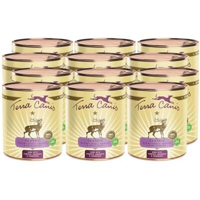 Terra Canis Wild mit Kürbis, Classic Nassfutter für Hunde, 12x800g 100% Lebensmittelqualität aller Rohstoffe, mit frischem Fleisch und nahrhaften Innereien, glutenfrei und getreidearm Terra Canis Wild mit Kürbis, Classic Nassfutter für Hunde, 12x800g 100% Lebensmittelqualität aller Rohstoffe, mit frischem Fleisch und nahrhaften Innereien, glutenfrei und getreidearm
