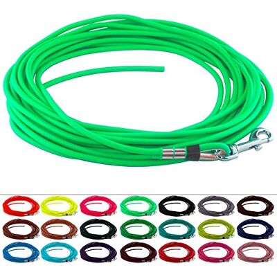 LENNIE Runde BioThane Schleppleine für Hunde von 15-25kg, Ø 6mm, 5m lang, ohne Handschlaufe, Neon-Grün LENNIE Runde BioThane Schleppleine für Hunde von 15-25kg, Ø 6mm, 5m lang, ohne Handschlaufe, Neon-Grün