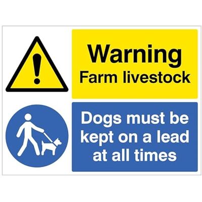 Caledonia Signs Warning Farm Vieh Dogs must be kept on a lead (halbstarres PVC-Sicherheitsschild) Caledonia Signs Warning Farm Vieh Dogs must be kept on a lead (halbstarres PVC-Sicherheitsschild)